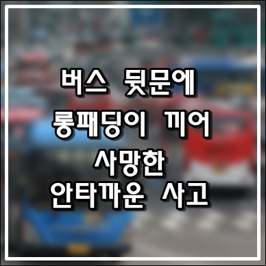 버스 롱패딩이 뒷문에 끼어 사망한 안타까운 사고가 발생되었네요.