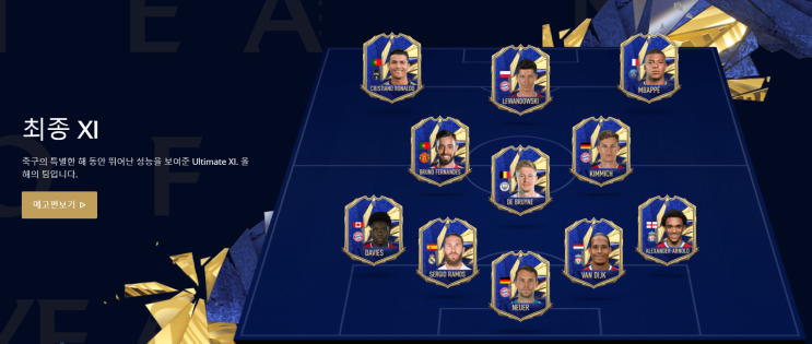  손흥민(토트넘)이 EA스포츠 선정 2020년 올해의 팀(TOTY:Team Of The Year)에 없다 메시도없다