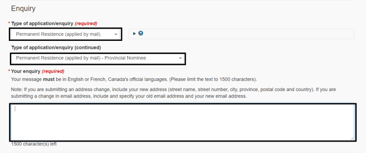  캐나다 워킹홀리데이 연방 PNP Web form 문의하기