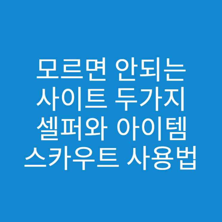  쇼핑몰 하는데 모르면 안되는 사이트, 셀퍼와 아이템 스카우트 사용법과 꿀팁