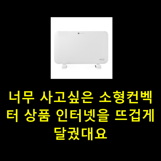 너무 사고싶은 소형컨벡터 상품 인터넷을 뜨겁게 달궜대요