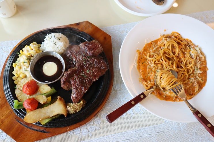  품격있었던 창원대방동맛집, 공방 스테이크와 창원파스타까지(야외정원 식당)