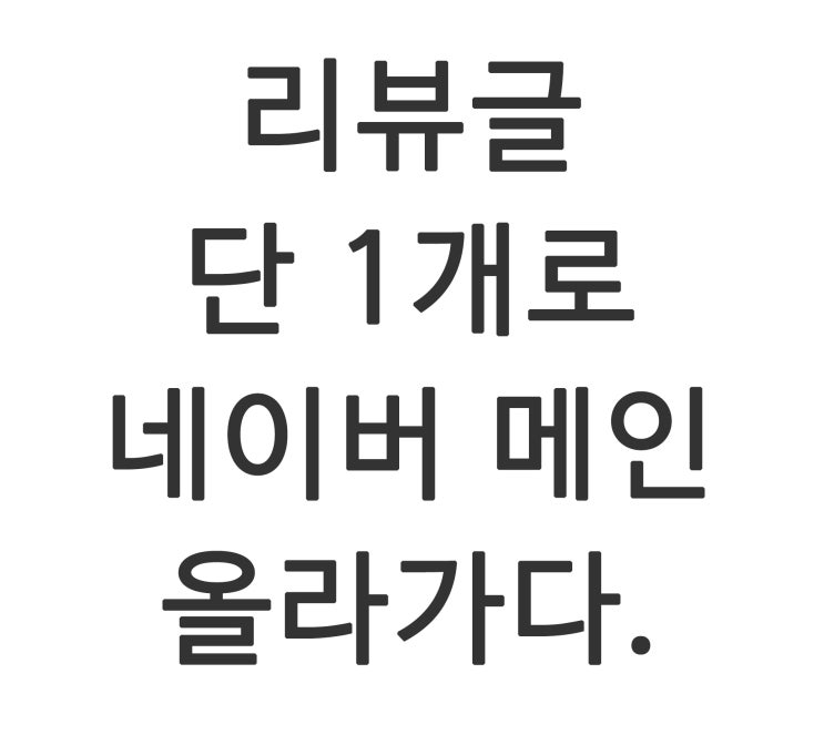  리뷰글 단 1개로 네이버 뭐하지 메인에 올라가다.