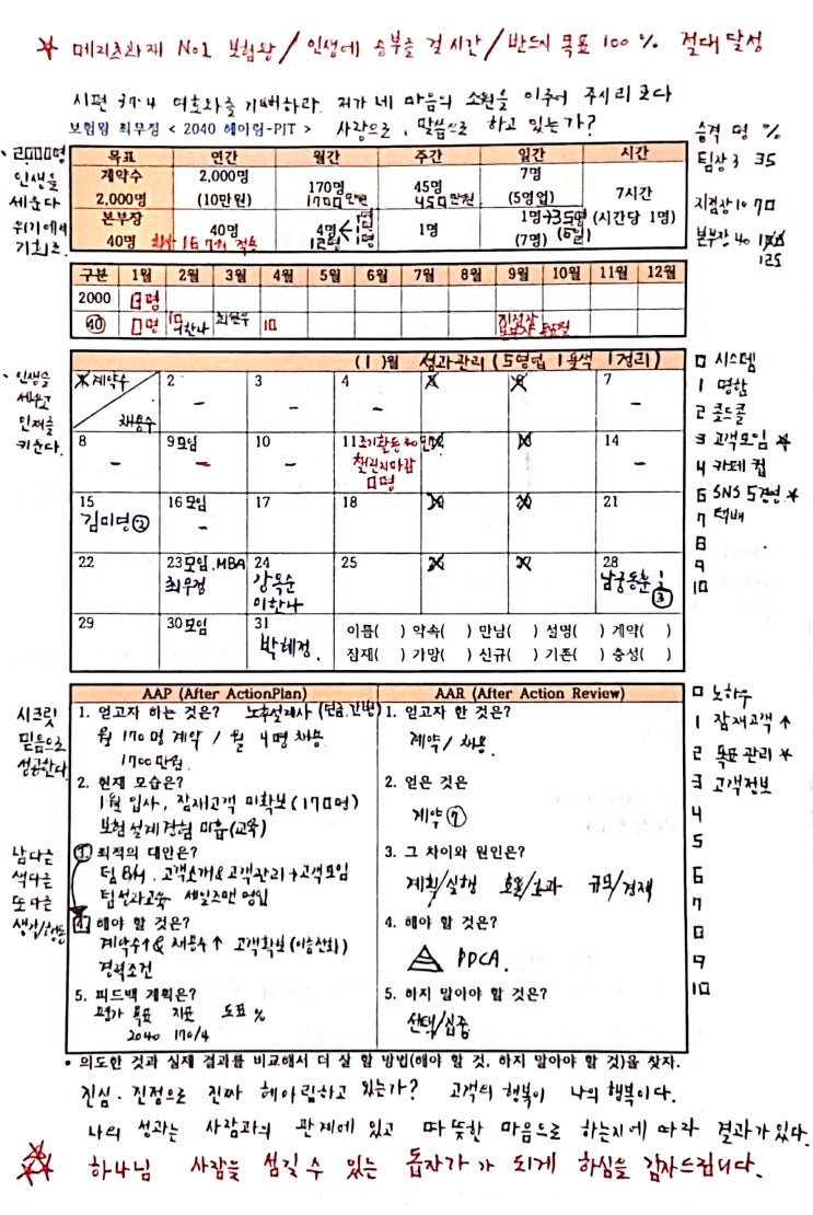 보험왕 세일즈 노트