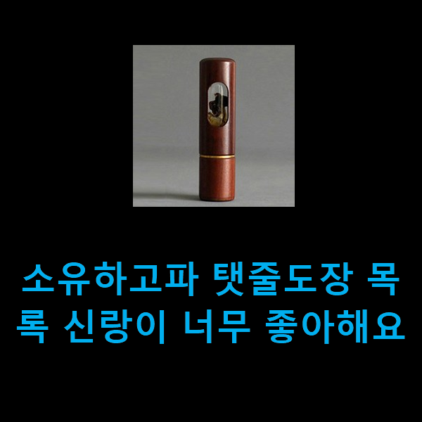  소유하고파 탯줄도장 목록 신랑이 너무 좋아해요