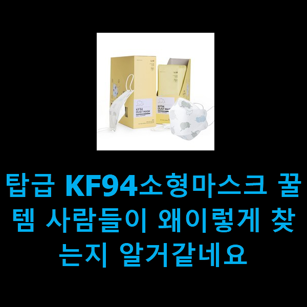  탑급 KF94소형마스크 꿀템 사람들이 왜이렇게 찾는지 알거같네요