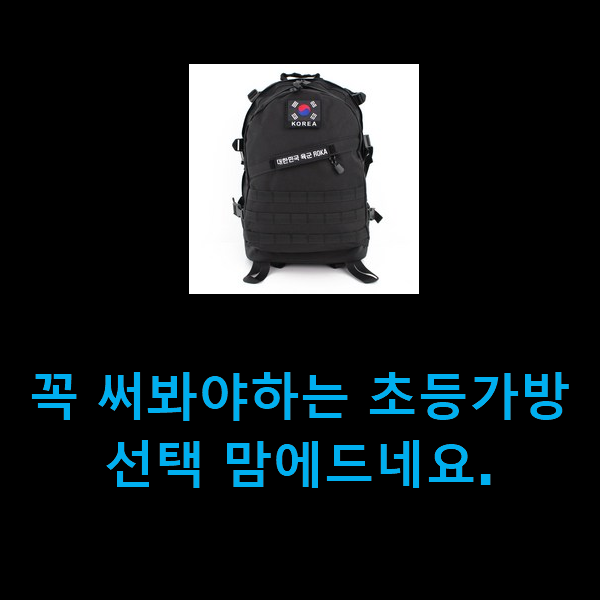  꼭 써봐야하는 초등가방 선택 맘에드네요.
