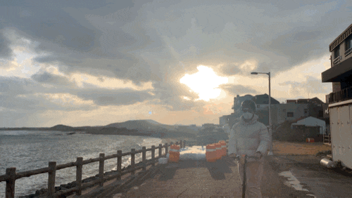  제주 성산일출봉 데이트 코스 전동퀵보드, 광치기 해변  드라이브