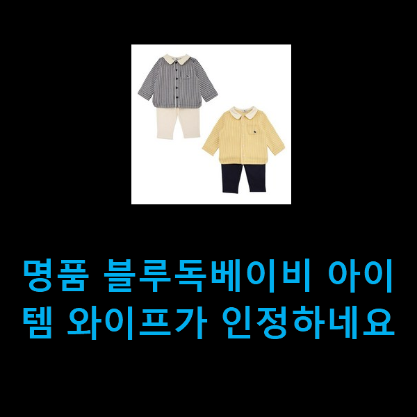  명품 블루독베이비 아이템 와이프가 인정하네요