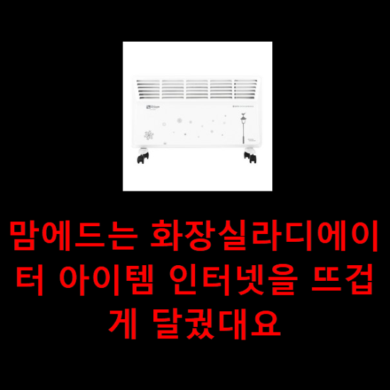  맘에드는 화장실라디에이터 아이템 인터넷을 뜨겁게 달궜대요