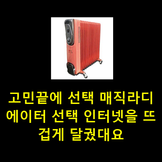 고민끝에 선택 매직라디에이터 선택 인터넷을 뜨겁게 달궜대요