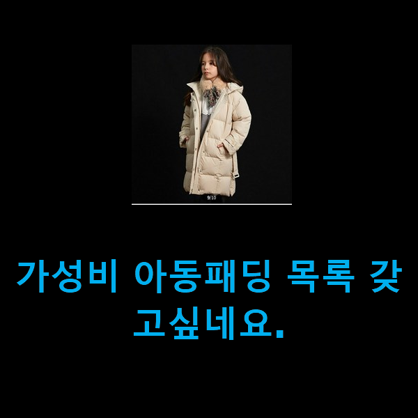  가성비 아동패딩 목록 갖고싶네요.