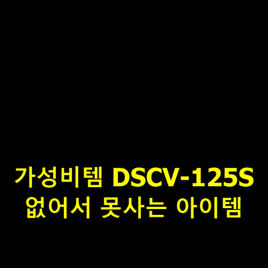 가성비템 DSCV-125S 없어서 못사는 아이템 가성비템 DSCV-125S 없어서 못사는 아이템