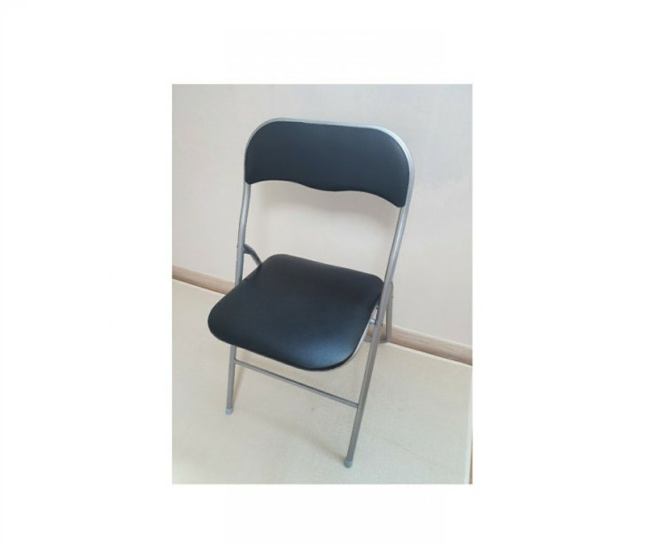  1인용 접이식의자 오에이데스크 등받이 사각의자 블랙