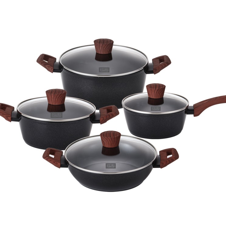 후기가 좋은 키친플라워 쿠킨 IH 인덕션 냄비 4종세트, 블랙 우드펄, 편수 18cm + 양수 20cm + 24cm + 전골 24cm(로켓배송) 추천해요 후기가 좋은 키친플라워 쿠킨 IH 인덕션 냄비 4종세트, 블랙 우드펄, 편수 18cm + 양수 20cm + 24cm + 전골 24cm(로켓배송) 추천해요
