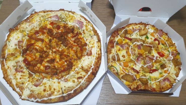  피자에땅 맵고달고피자 포테이토베이컨피자 후기<병점맛집>