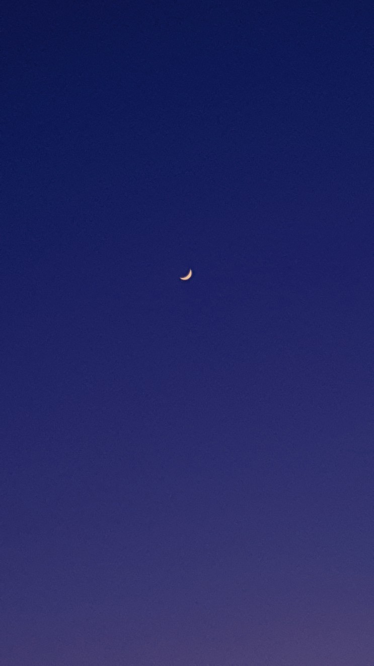 [폰배경_008] 아이폰 갤럭시 배경화면 밤하늘 초승달, 눈썹달 일산호수공원 새벽 감성 사진 모음!