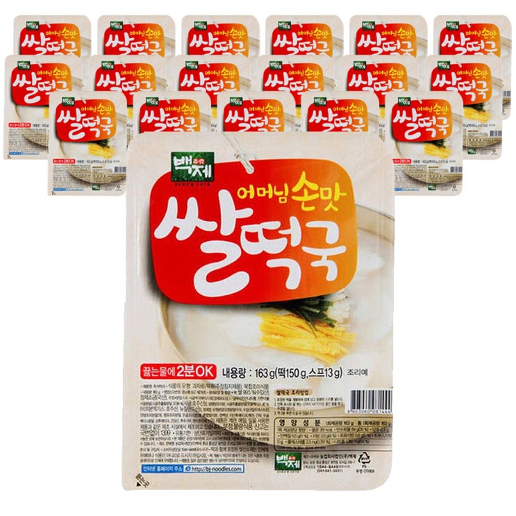 요즘 인기있는 백제 어머님 손맛 쌀떡국, 163g, 18개 ··· 요즘 인기있는 백제 어머님 손맛 쌀떡국, 163g, 18개 ···