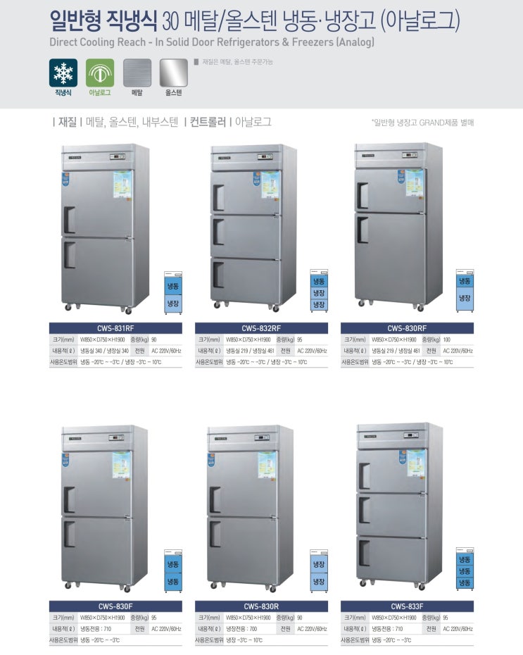 [천안 태성유통] 우성 업소용 30박스 냉동냉장고 및 영업용 소형 냉장고 AS 설명