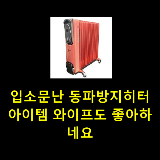 입소문난 동파방지히터 아이템 와이프도 좋아하네요 입소문난 동파방지히터 아이템 와이프도 좋아하네요