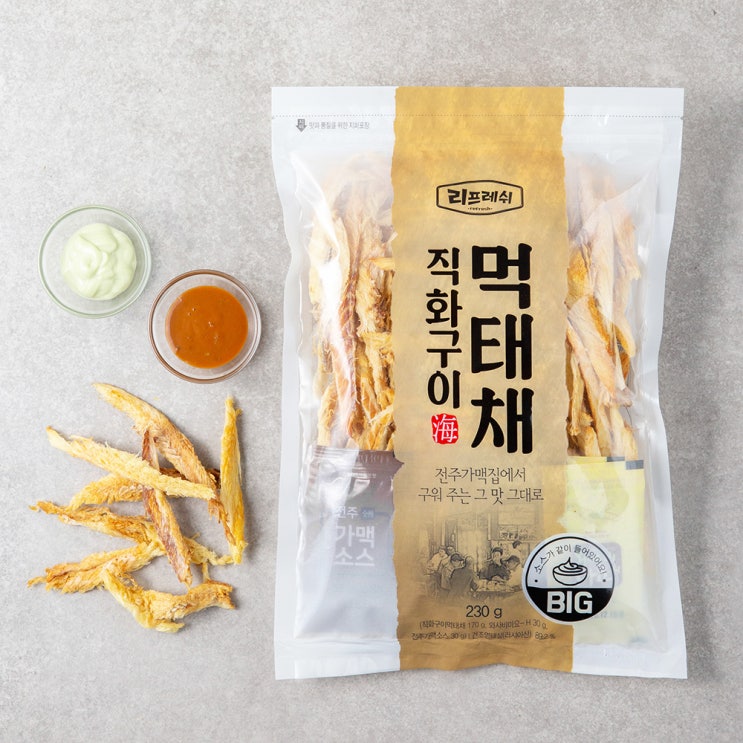 후기가 좋은 리프레쉬 직화구이 먹태채 170g + 소스 30g x 2종, 1세트(로켓배송) 추천해요