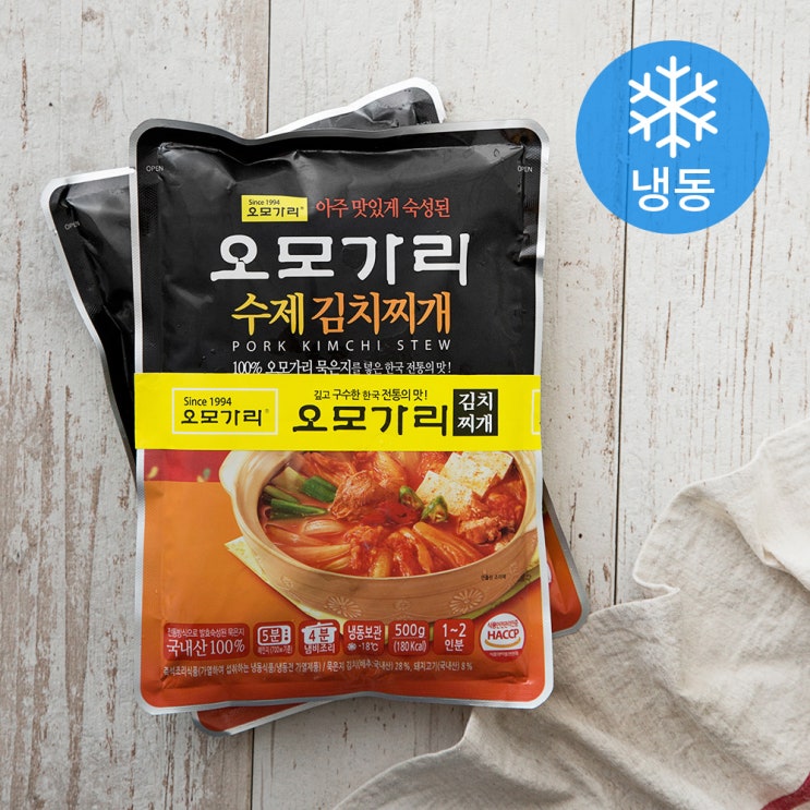 선택고민 해결 오모가리 수제 김치찌개 (냉동), 500g, 2개(로켓배송) 좋아요