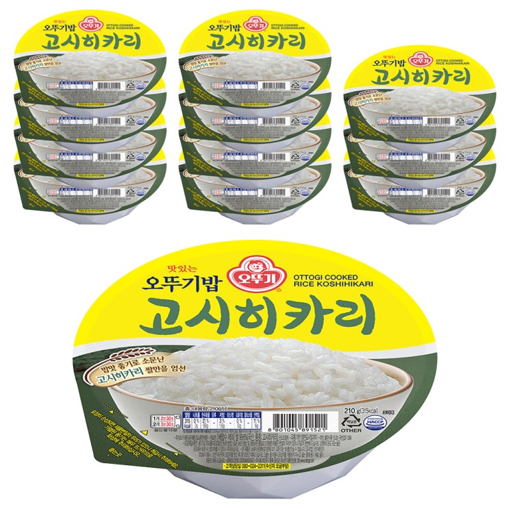 리뷰가 좋은 맛있는 오뚜기밥 고시히카리, 210g, 12개(로켓배송) ···