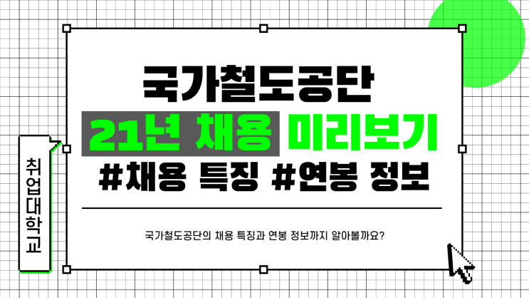  국가철도공단 2021년도 신입직원 채용 미리보기! 국철공 채용특징과 연봉정보까지 담았습니다.