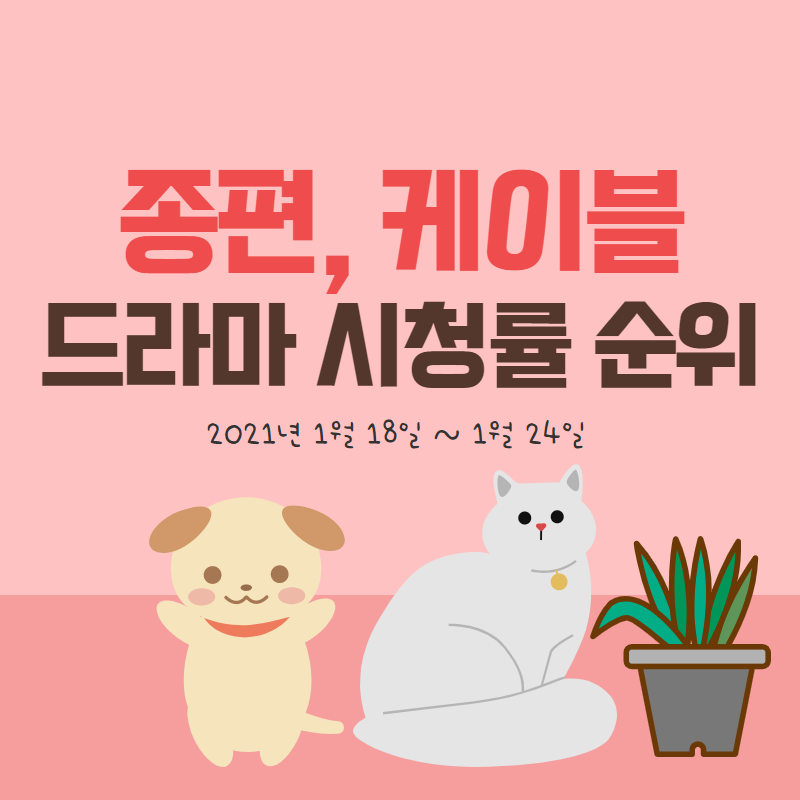 종편 케이블 드라마 시청률 순위 알려드려요.