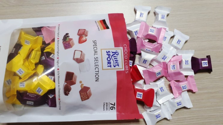  Ritter SPORT 리터 스포트 초코큐브, 다섯 가지 맛