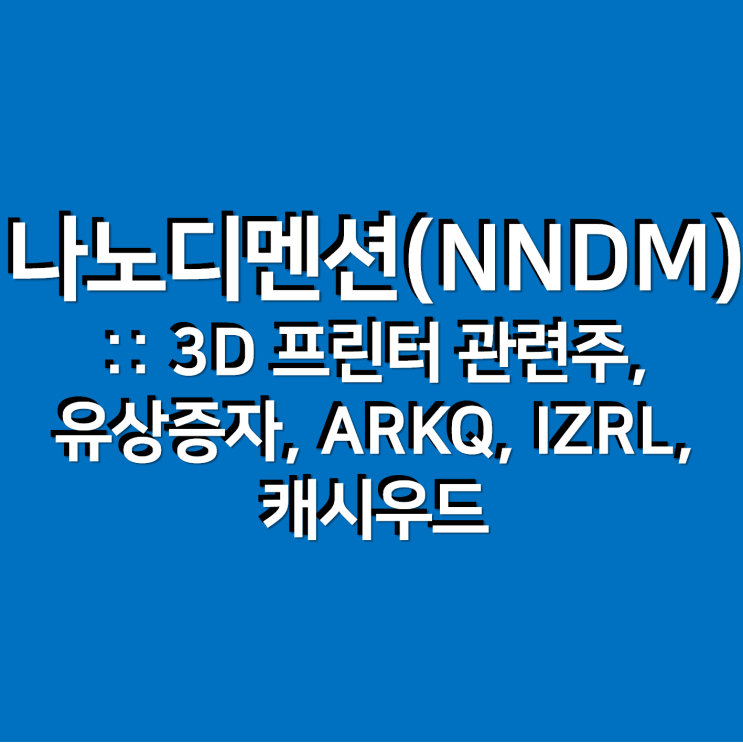  나노디멘션(NNDM) :: 3D프린터 관련주, 유상증자, ARKQ, 캐시우드
