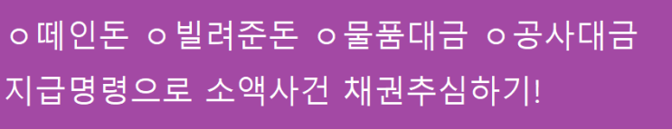  지급명령을 통한 합법적인 채권추심하기