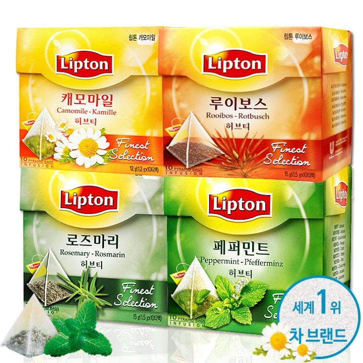 리뷰가 좋은 립톤 허브티 4종 - 캐모마일 루이보스 로즈마리 페퍼민트, 1.5g, 40개 좋아요 리뷰가 좋은 립톤 허브티 4종 - 캐모마일 루이보스 로즈마리 페퍼민트, 1.5g, 40개 좋아요