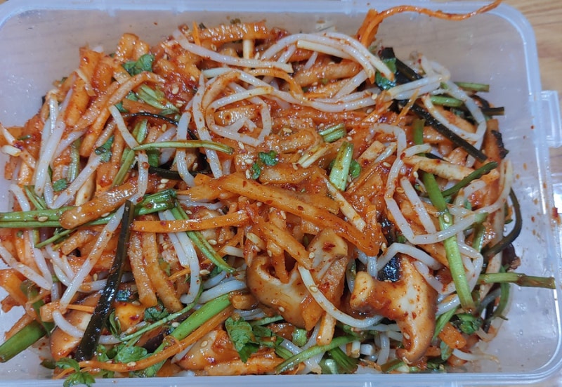 추가된 재료가 있는 전라도식 콩나물 잡채 2탄