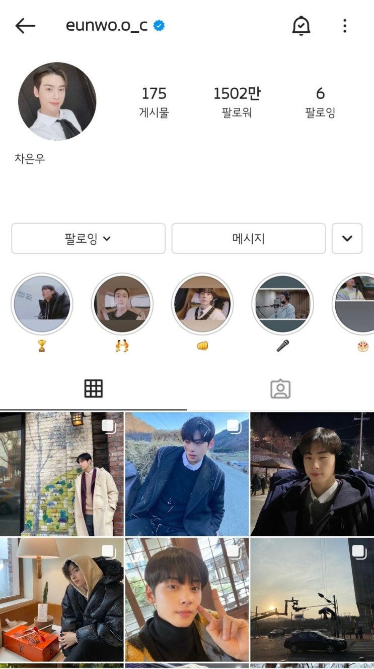  팔로워 1500만 좋아요 500만 찍은 차은우 인스타 상승세