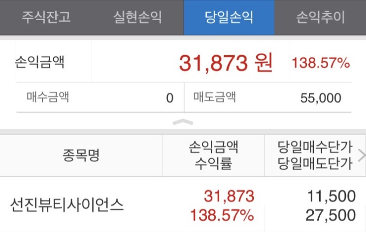  선진뷰티사이언스 매도후기