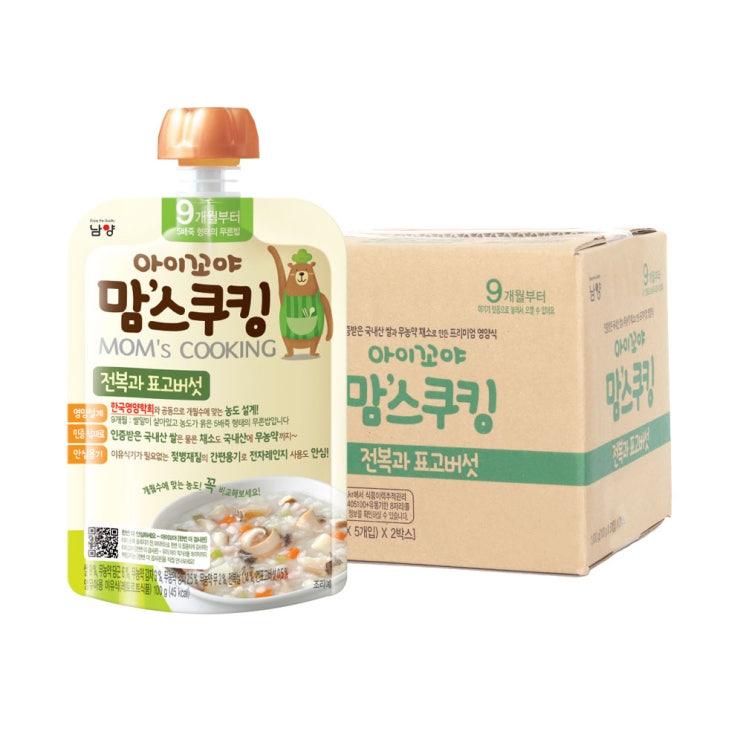 의외로 인기있는 아이꼬야 맘스쿠킹 이유식 100g 9개월부터, 전복 + 표고버섯 혼합맛, 10개(로켓배송) 좋아요 의외로 인기있는 아이꼬야 맘스쿠킹 이유식 100g 9개월부터, 전복 + 표고버섯 혼합맛, 10개(로켓배송) 좋아요