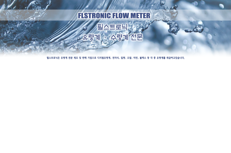 [FLSTRONIC FLOWMETER] 유량계 및 수량계 전문 제조 기업 필스트로닉