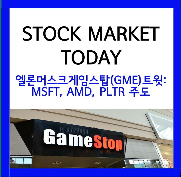 STOCK MARKET TODAY]엘론머스크 게임스탑(GME)트윗: MSFT, AMD, PLTR의 주도