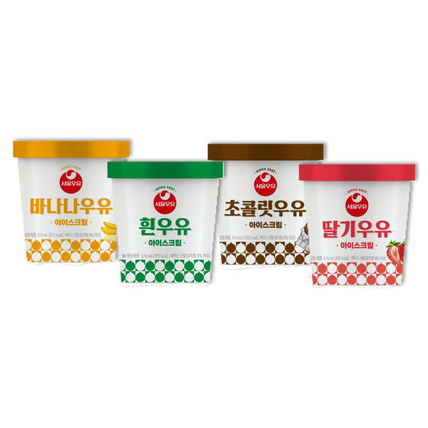 인기있는 [서울우유] 아이스크림 파인트 4종 골라담기 흰우유/초콜릿/바나나/딸기, 맛:흰우유 좋아요