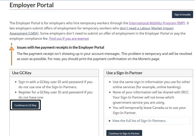 캐나다 워킹홀리데이 Work Permit 연장 고용주 Employer Portal 계정 만들기