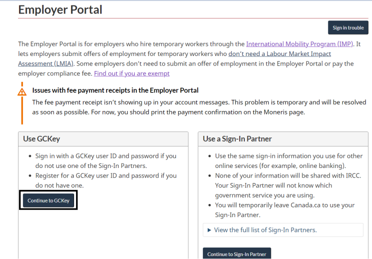  캐나다 워킹홀리데이 Work Permit 연장 고용주 Employer Portal 계정 만들기