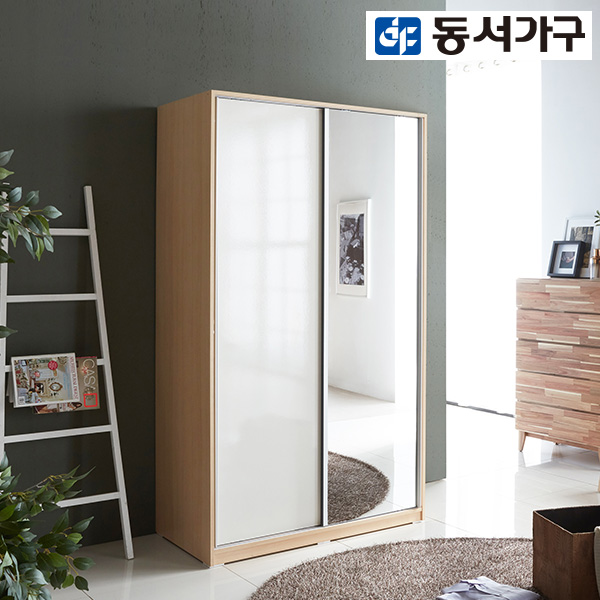 잘팔리는 동서가구/착불 켄델 거울슬라이딩 1200 옷장 DF908369, 화이트 ···