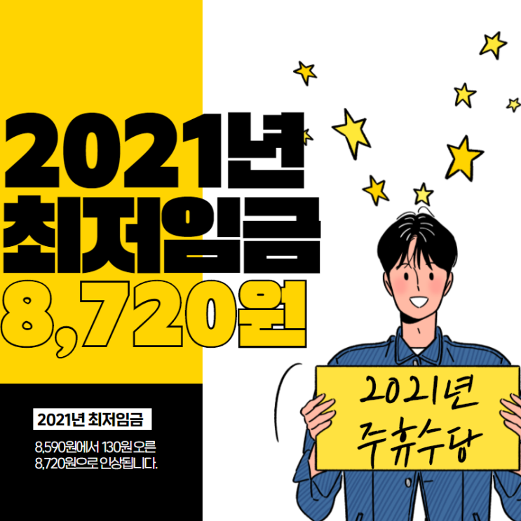  2021년 최저임금 월급 변경된 사항 한 번에 알아보기