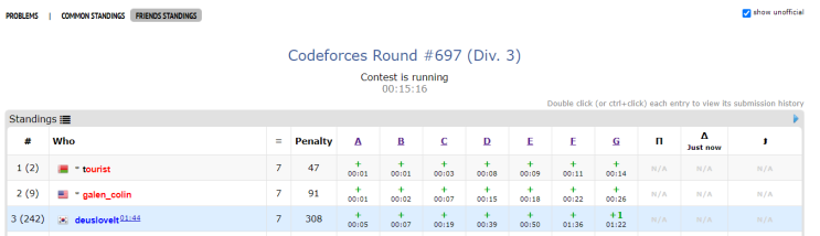 Codeforces Round #697 (Div. 3) virtual 후기