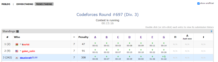  Codeforces Round #697 (Div. 3) virtual 후기