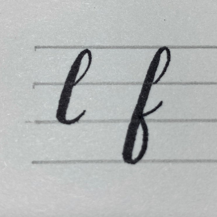  영어 필기체  l, f 배우기