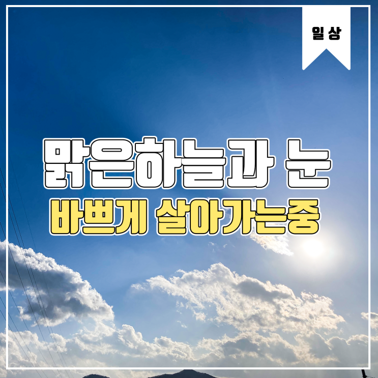  [일상] 바쁜 일정과 추워지는 날씨 Feat. 맑은 하늘과 눈