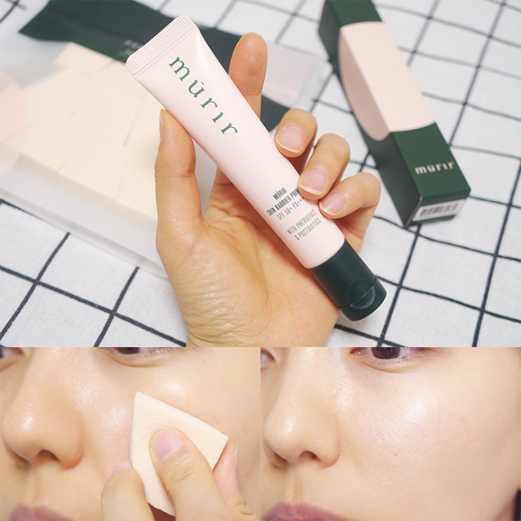  자연스러운 톤업 선크림 뮤리 스킨 배리어 프라미어 산뜻해~
