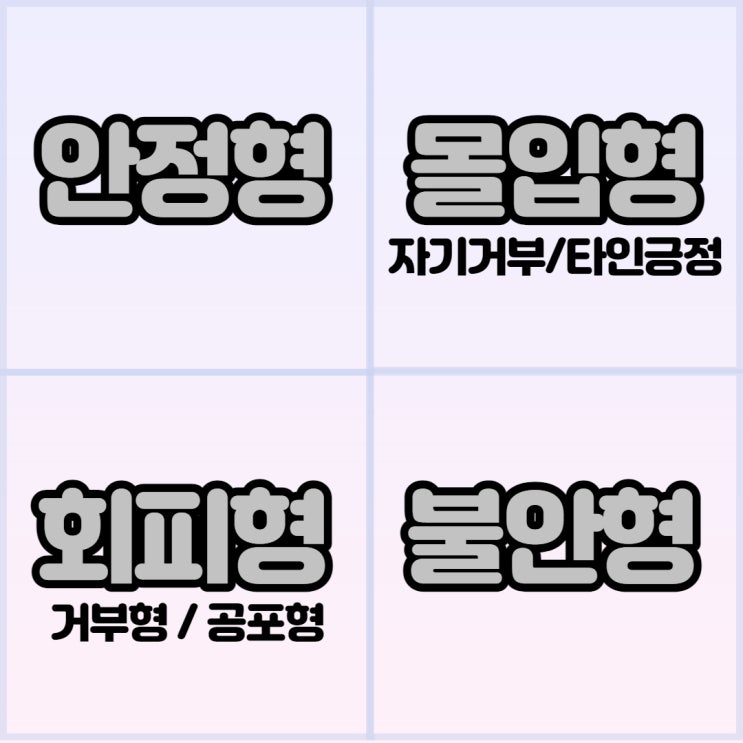 성인애착유형검사 , 안정형 / 회피형 / 불안형 유형 알아보기 (검사링크)